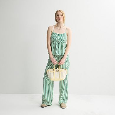 Juniors' SO® Mid-Rise Drapey Seersucker Pants