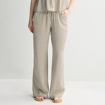 Juniors' SO® Mid-Rise Drapey Seersucker Pants