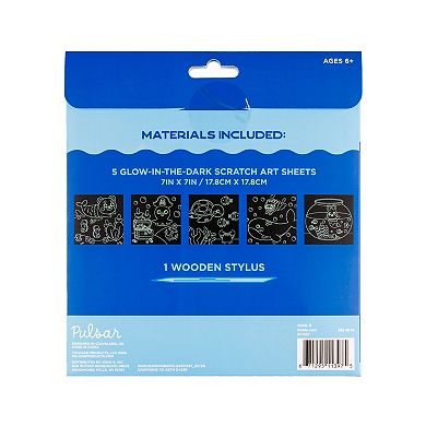 Pulsar Under The Sea Glow Scratch Art 5-Piece Set