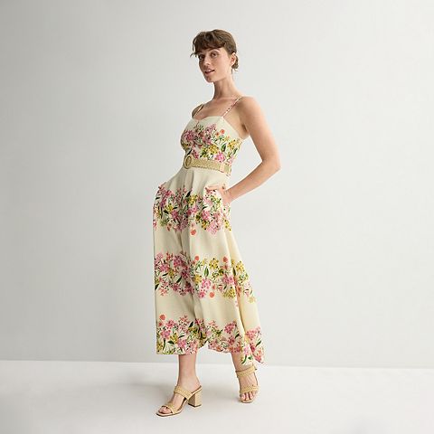 Женские платья Taylor Women's Taylor Floral Sweetheart Belted Midi Dress
