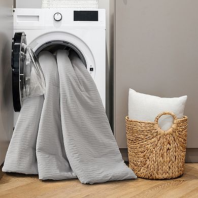 510 Design Evan Solid Textured All-Season Comforter Set with Shams