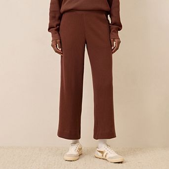 Thermal Waffle Wide Leg Pant
