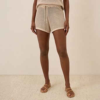 Beachside Linen Crochet Short Made with Organic Cotton