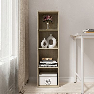 41.81 in. Tall Wood 4-Shelf Etagere Bookcase