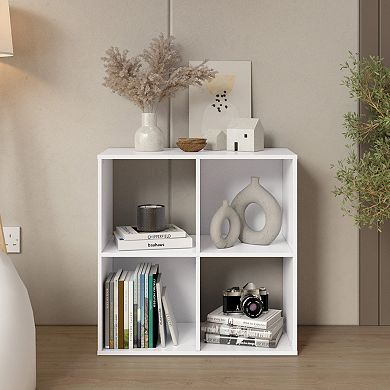 23.46 in. Tall Wood 3-Shelf Etagere Bookcase