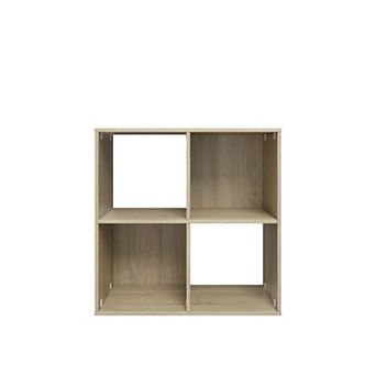 23.46 in Tall Wood 3-Shelf Etagere Bookcase