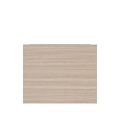 19.68 in. Natural Oak Rectangle Wood End Table with 2 Drawers