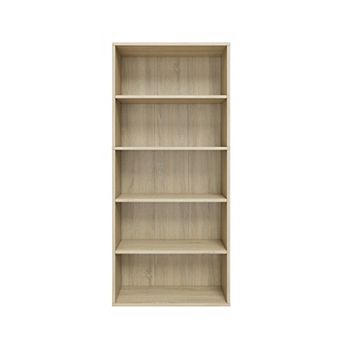 52.83 in Tall Wood 5-Shelf Etagere Bookcase with Adjustable Shelves