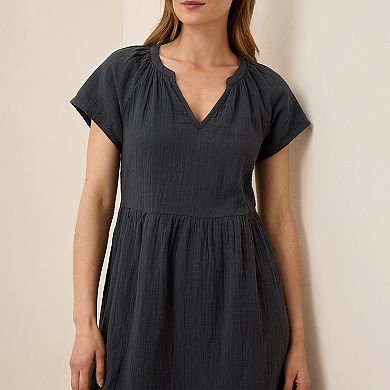 Coastal Double Gauze Breezy Dress Made With Organic Cotton