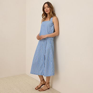 Canopy Linen Blend Wrap Skirt Made With Organic Cotton