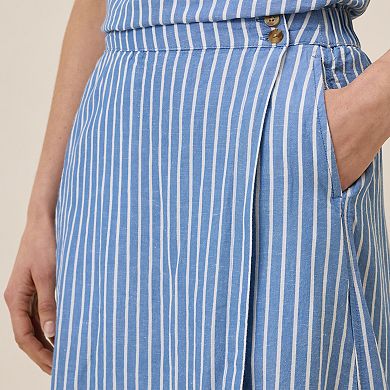 Canopy Linen Blend Wrap Skirt Made With Organic Cotton