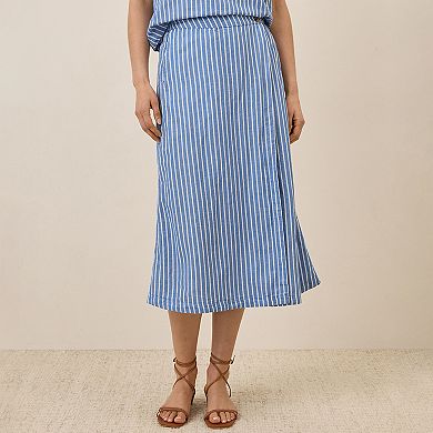 Canopy Linen Blend Wrap Skirt Made With Organic Cotton