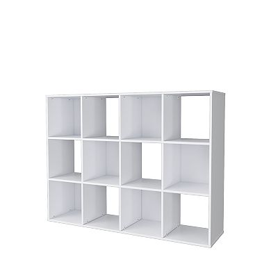 34.96 in. Tall Wood 3-Shelf Etagere Bookcase