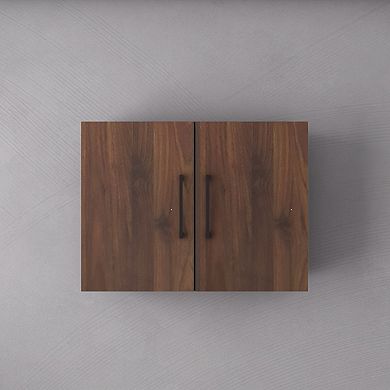 31.49 in. W x 11.81 in. D x 23.62 in. H Wall Kitchen Cabinet in Walnut with Adjustable Shelves