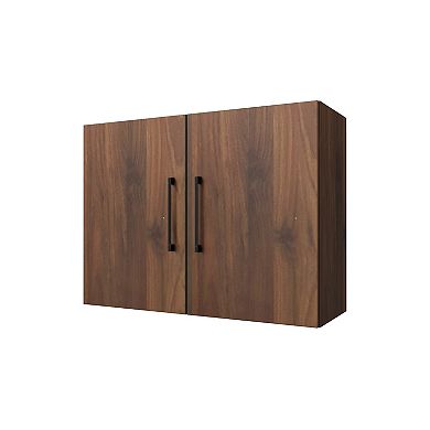 31.49 in. W x 11.81 in. D x 23.62 in. H Wall Kitchen Cabinet in Walnut with Adjustable Shelves
