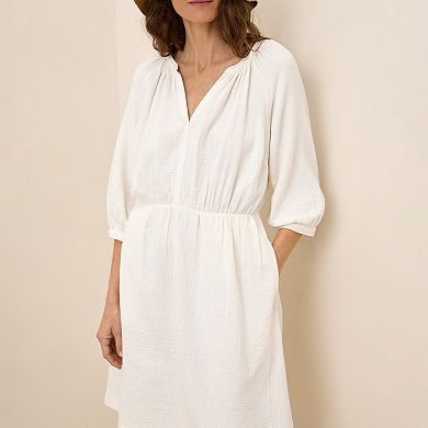 Coastal Double Gauze Peasant Dress Made With Organic Cotton