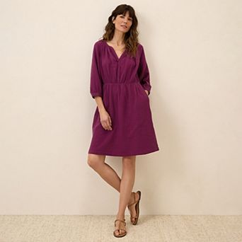 Coastal Double Gauze Peasant Dress Made With Organic Cotton