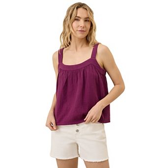 Coastal Double Gauze Square Neck Cami Made With Organic Cotton