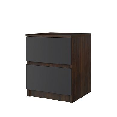 15.74 in. Rectangle Wood End Table with 2 Drawers