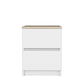 15.74 in Rectangle Wood End Table with 2 Drawers