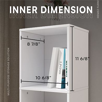 37.52 in. Tall Wood 3-Shelf Etagere Bookcase