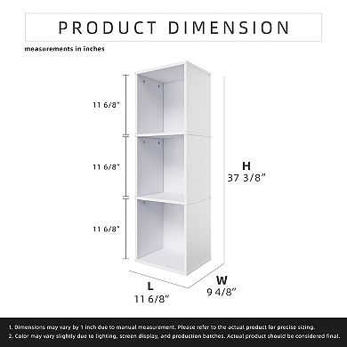 37.52 in. Tall Wood 3-Shelf Etagere Bookcase