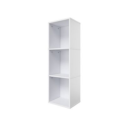 37.52 in. Tall Wood 3-Shelf Etagere Bookcase