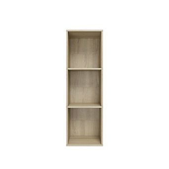 37.52 in Tall Wood 3-Shelf Etagere Bookcase