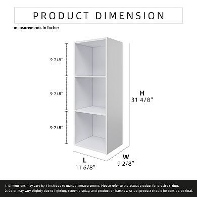31.5 in. Tall Wood 3-Shelf Etagere Bookcase