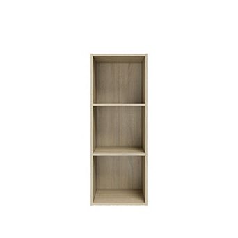 31.5 in Tall Wood 3-Shelf Etagere Bookcase