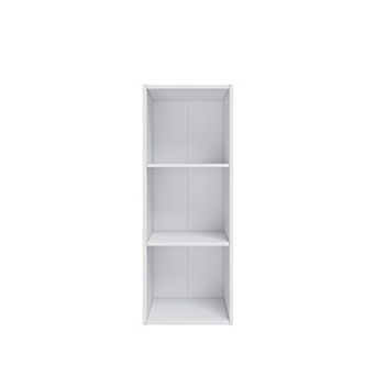 31.5 in Tall Wood 3-Shelf Etagere Bookcase