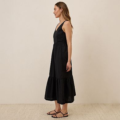 Canopy Linen Blend Easy Tank Dress Made With Organic Cotton