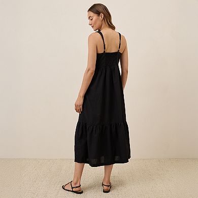 Canopy Linen Blend Easy Tank Dress Made With Organic Cotton