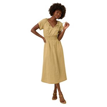 Organic Cotton Coastal Double Gauze Boho Midi Dress