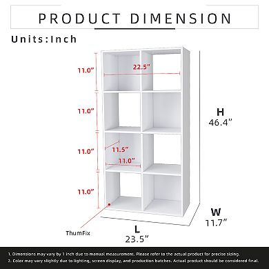 46.46 in. Tall Wood 4-Shelf Etagere Bookcase