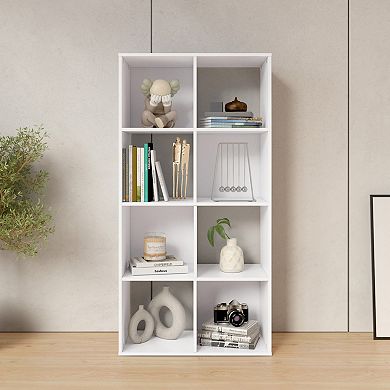 46.46 in. Tall Wood 4-Shelf Etagere Bookcase