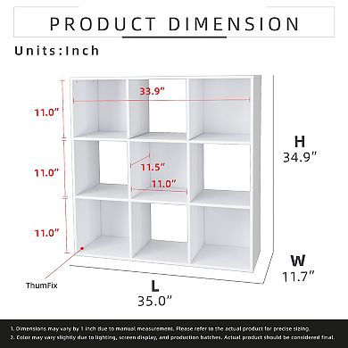 34.96 in. Tall Wood 3-Shelf Etagere Bookcase