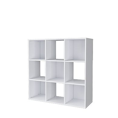 34.96 in. Tall Wood 3-Shelf Etagere Bookcase