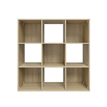34.96 in Tall Wood 3-Shelf Etagere Bookcase