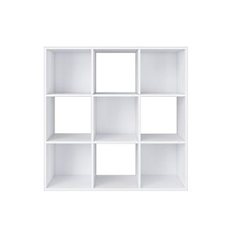 34.96 in Tall Wood 3-Shelf Etagere Bookcase