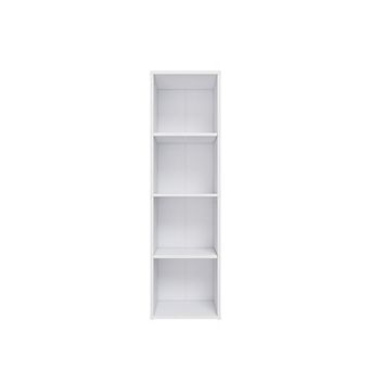 41.93 in Tall Wood 4-Shelf Etagere Bookcase with Adjustable Shelves