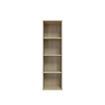41.93 in Tall Wood 4-Shelf Etagere Bookcase with Adjustable Shelves