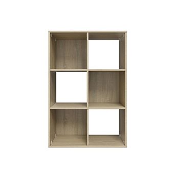34.96 in Tall Wood 3-Shelf Etagere Bookcase