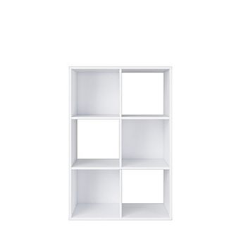 34.96 in Tall Wood 3-Shelf Etagere Bookcase