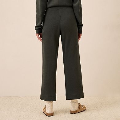 Thermal Waffle Wide Leg Pant Made with Organic Cotton