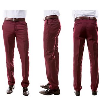 Azzuro Men's 3-Pack of Burgundy Dress Pants