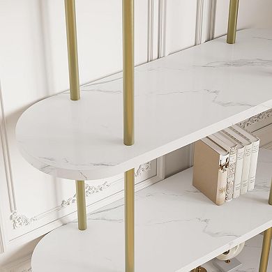 5-Tier Bookcase, Tall Metal Frame Open Bookshelf, Modern Storage Organizer for Living Room