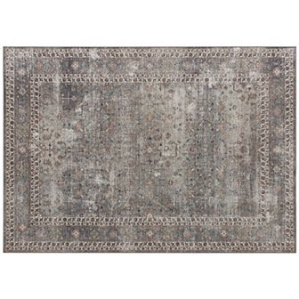 HOMCOM Area Rug 4x6, Machine Washable Rug for Living Room, Dark Mixed-Brown