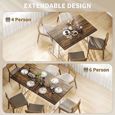 47inch-63" Expandable Dining Table Extendable Kitchen Table