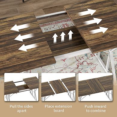 47inch-63" Expandable Dining Table Extendable Kitchen Table